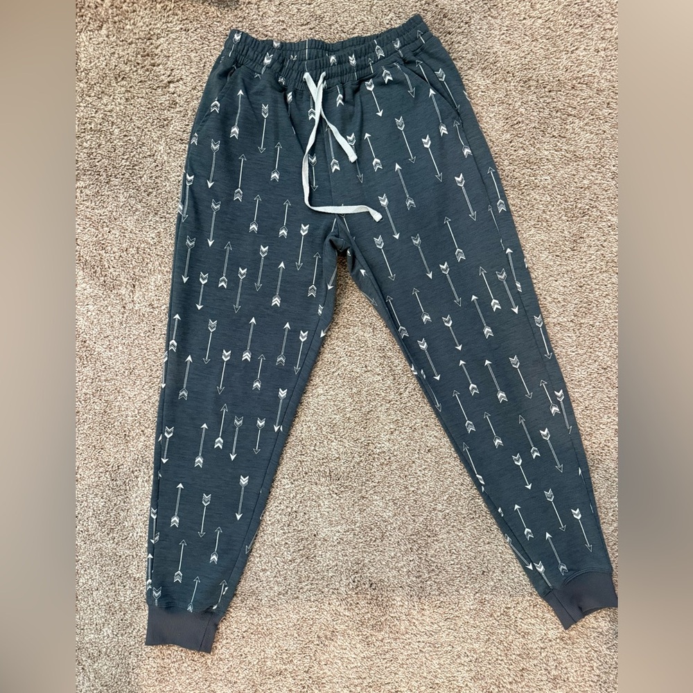 LuLaRoe Denim Blue Arrow Print Jax Jogger Sweat pant